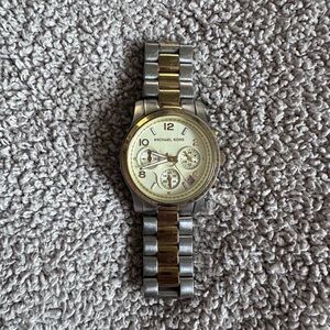 Michael Kors Silver and Gold Chronograph Watch